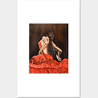 SPANISH DANCER IN RED Posters and Art